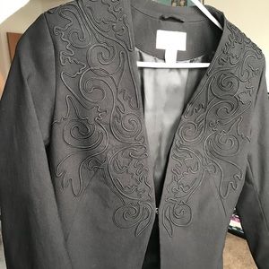 Black Blazer with unique stitching pattern, Sz 8/M